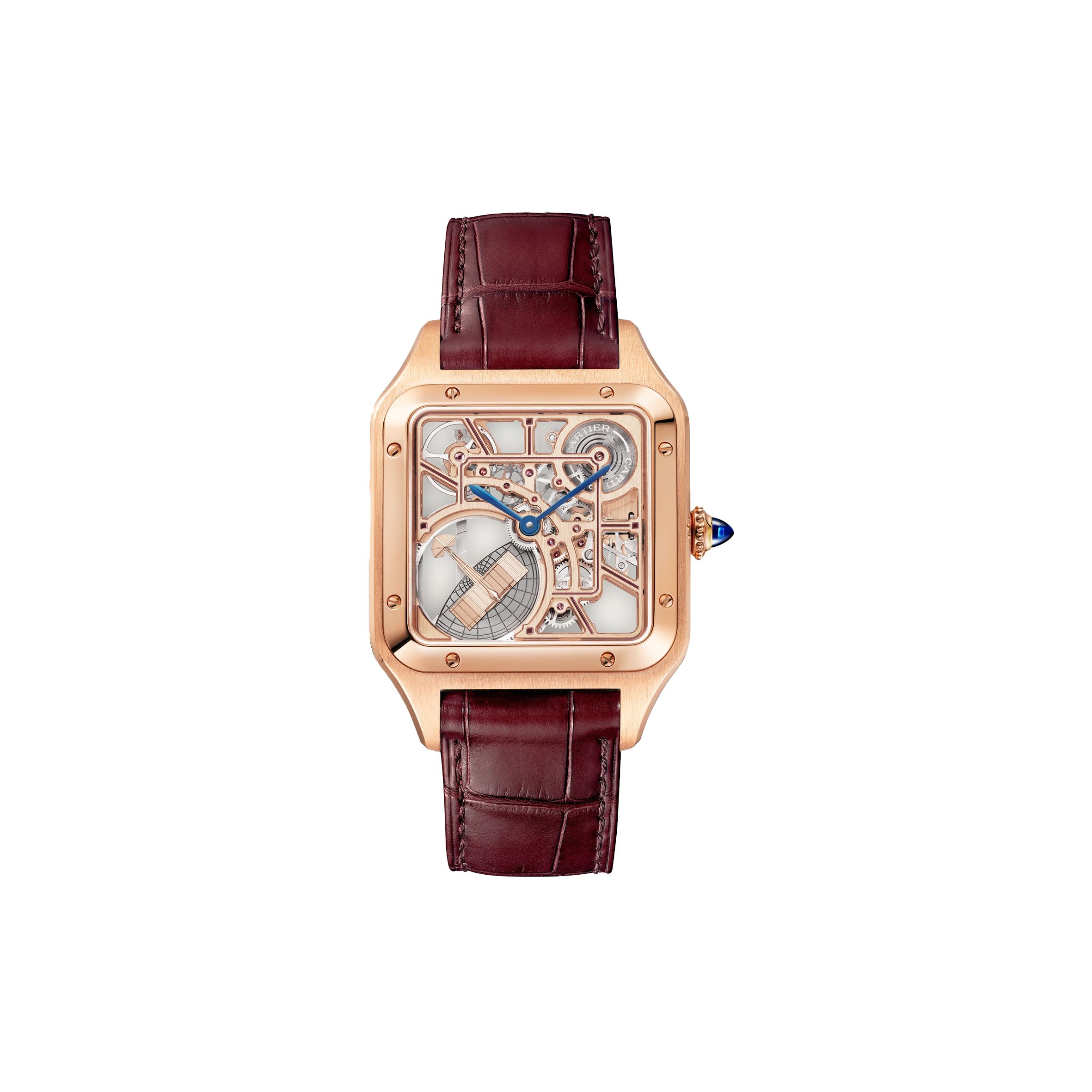 Ca*t*er santos-dumont skeleton watch with micro-rotor whsa0030